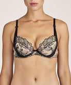 Soutien-gorge push-up Fleur de Tatoo encre noire Aubade TB18-ENNO