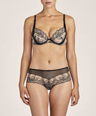 Soutien-gorge push-up Fleur de Tatoo encre noire Aubade TB18-ENNO