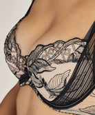 Soutien-gorge push-up Fleur de Tatoo encre noire Aubade TB18-ENNO