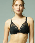 Soutien-gorge push-up triangle décolleté plongeant Simone Pérèle Wish noir 12B347-015