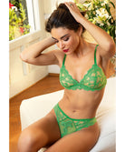 Soutien-gorge sans armatures triangle Lise Charmel Dressing Floral émeraude ACC6588-DE