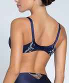 Soutien-gorge triangle armatures couvrant Lise Charmel Déesse en Glam marine argent BCH6715-MA