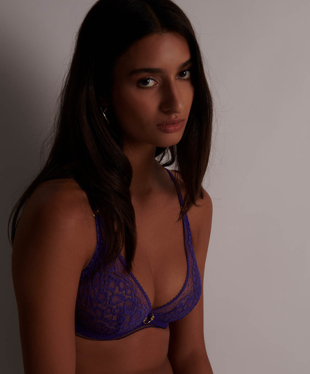 Soutien-gorge triangle armatures Illusion fauve Ultraviolet Aubade 1AF12-ULTR