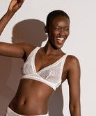 Soutien-gorge triangle en dentelle sans armatures Simone Pérèle Swing poudre pétale 15Y250-332