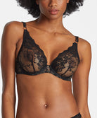 Soutien-gorge triangle plunge Night Bird black queen Aubade RDF12-BQUE