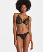 Soutien-gorge triangle plunge Night Bird black queen Aubade RDF12-BQUE