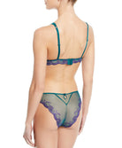 Soutien-gorge en soie sans armatures triangle Lise Charmel Splendeur soie turquoise ACC6580-ST face