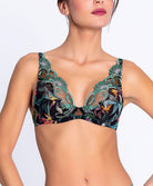 Soutien-gorge triangle sexy "Glamour" Lise Charmel Fleurs Étoiles éclat étoile (noir et multicolore) ACH7496-EE