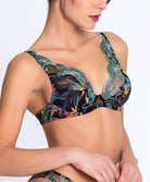 Soutien-gorge triangle sexy "Glamour" Lise Charmel Fleurs Étoiles éclat étoile (noir et multicolore) ACH7496-EE