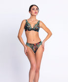 Soutien-gorge triangle sexy "Glamour" Lise Charmel Fleurs Étoiles éclat étoile (noir et multicolore) ACH7496-EE