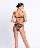 Soutien-gorge triangle sexy "Glamour" Lise Charmel Fleurs Étoiles éclat étoile (noir et multicolore) ACH7496-EE
