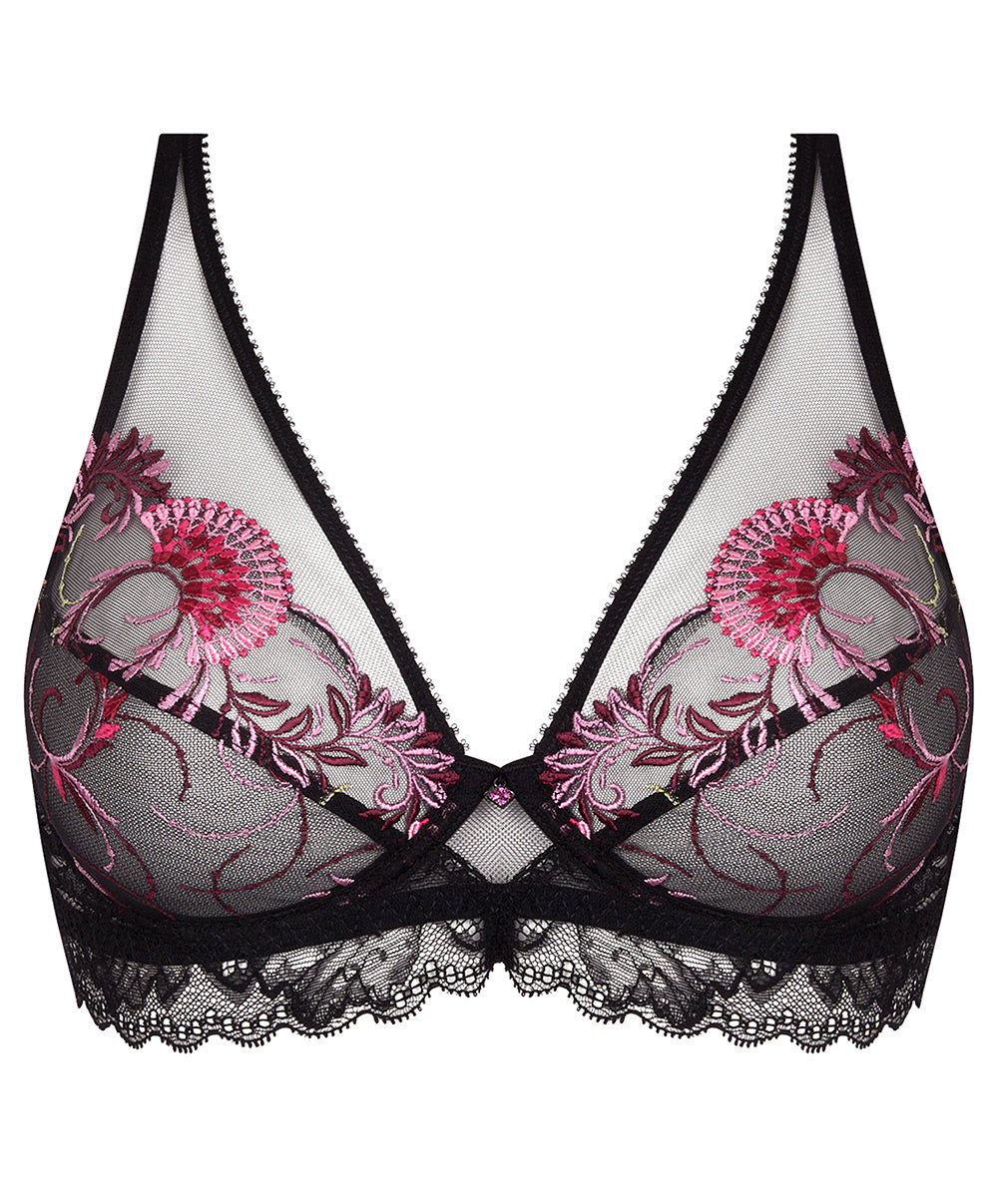 Soutien-gorge triangle sexy "Glamour" Lise Charmel Floraison Passion safran rose ACH7486-SR