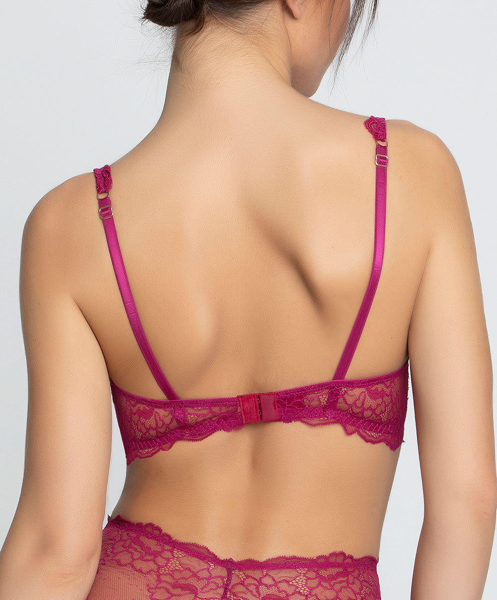 Soutien-gorge triangle sexy "Glamour" Lise Charmel Sublime en Dentelle fuchsia ACH7413-FS	-10