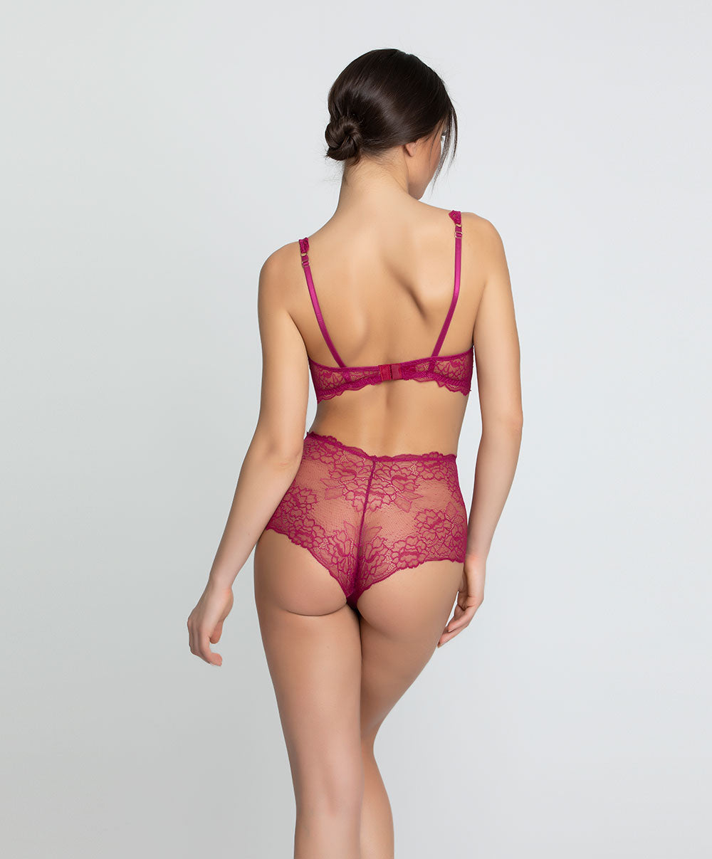 Soutien-gorge triangle sexy "Glamour" Lise Charmel Sublime en Dentelle fuchsia ACH7413-FS	-10