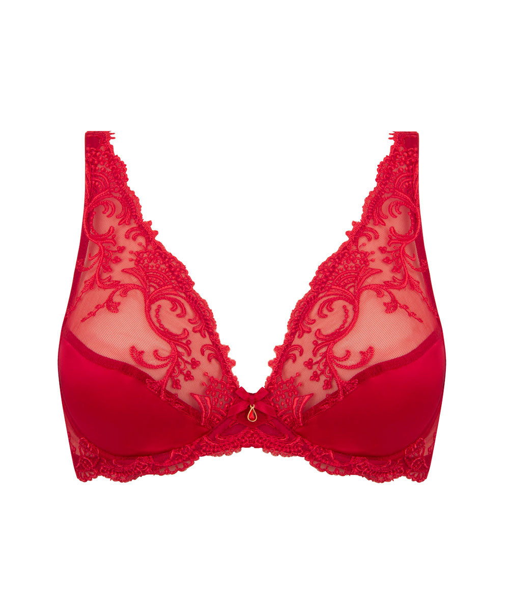 Soutien-gorge triangle sexy en soie Lise Charmel Splendeur soie rouge ACC7480-RS
