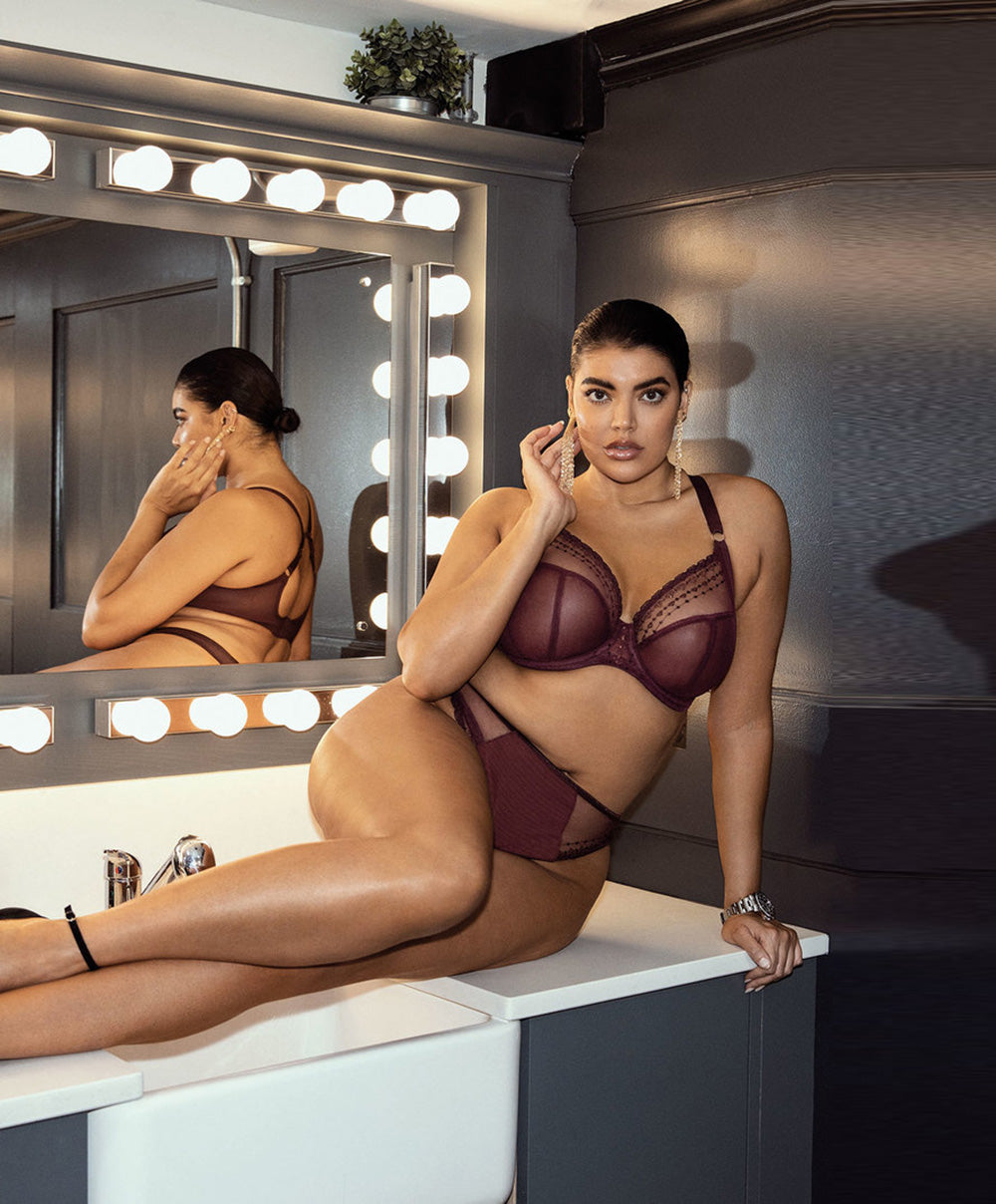 String grande taille Elomi Matilda wine diamond EL8907-WID