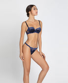 String sexy en soie Lise Charmel Splendeur Soie bermudes bleu ACC0580-BS