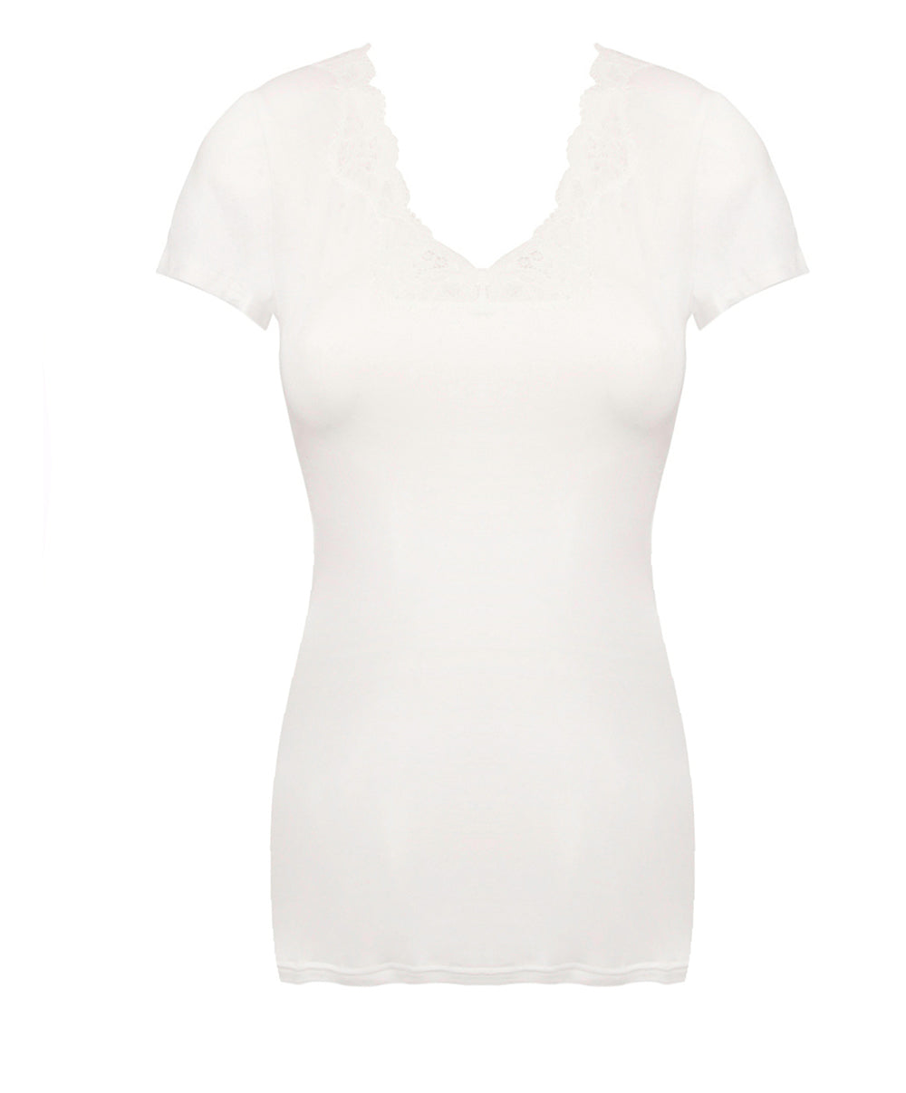 T-shirt manches courtes col en V Antigel de Lise Charmel Simply Perfect nacre ENA9106-NA 100