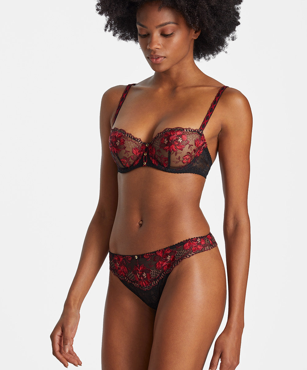 Tanga Mélodie d'été black cherry Aubade IC26-BCHE
