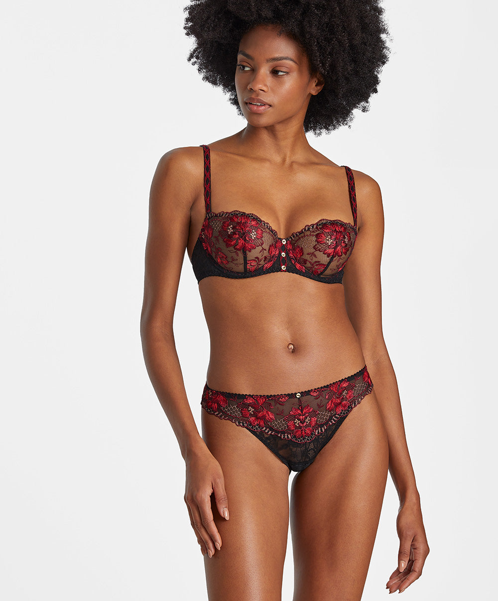 Tanga Mélodie d'été black cherry Aubade IC26-BCHE