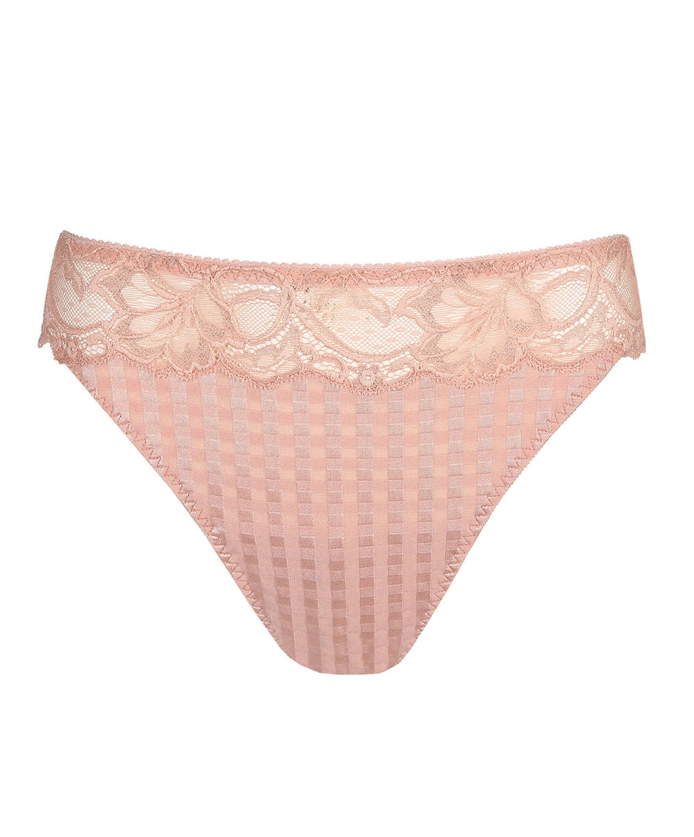 Tanga dentelle PrimaDonna Madison rose poudré 0662125-PWD