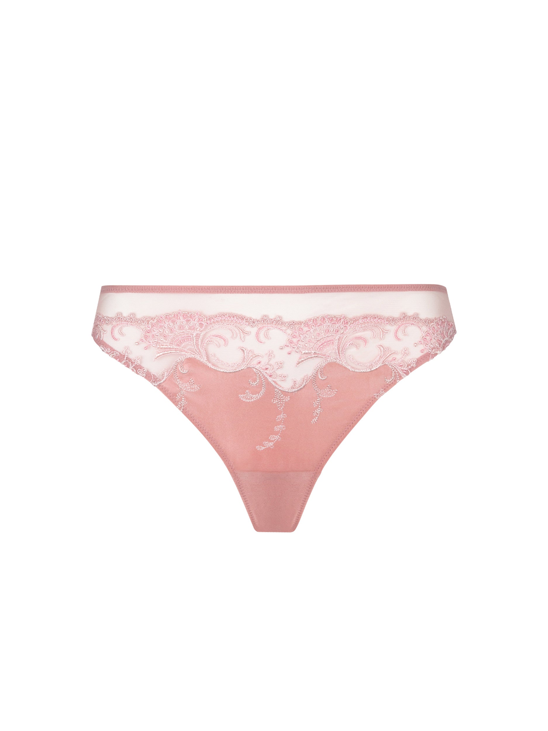 Tanga en soie Lise Charmel Splendeur soie rose vintage ACC0080-SU