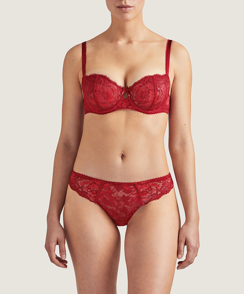 Tanga rouge Aube Amoureuse rouge Aubade QA26-ROAM