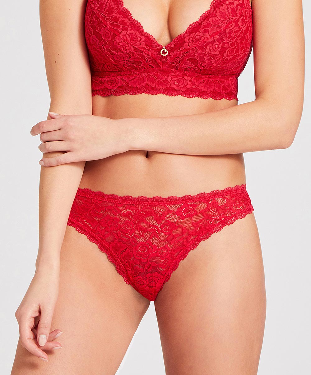 Tanga sexy rouge Rosessence rouge gala Aubade HK26-GALA