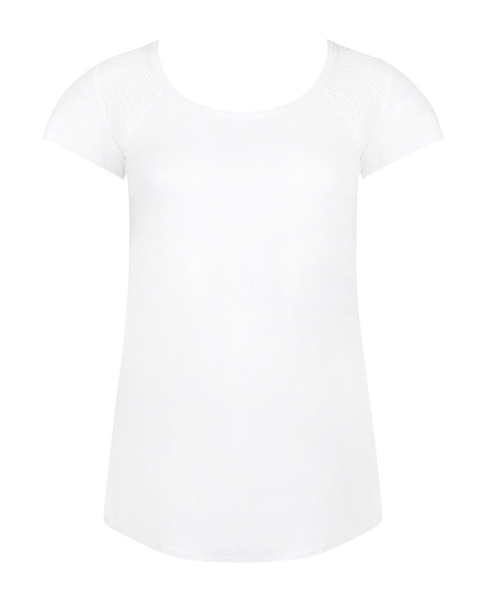 Top manches courtes Antigel de Lise Charmel Tressage Graphic blanc ELC4337-TB