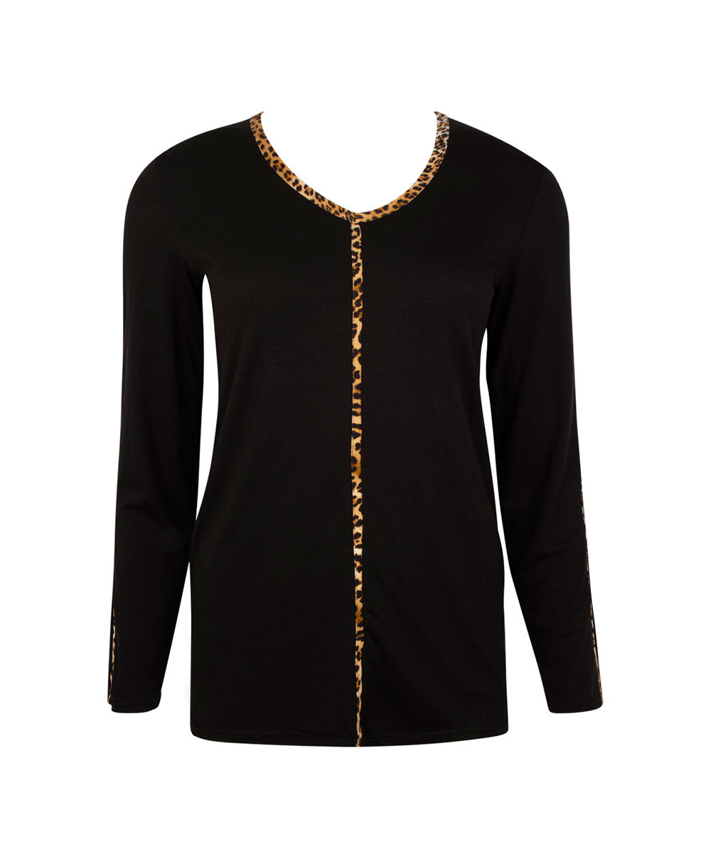 Top manches longues Antigel de Lise Charmel Libre Panthère fauve et noir ELH4438-FN