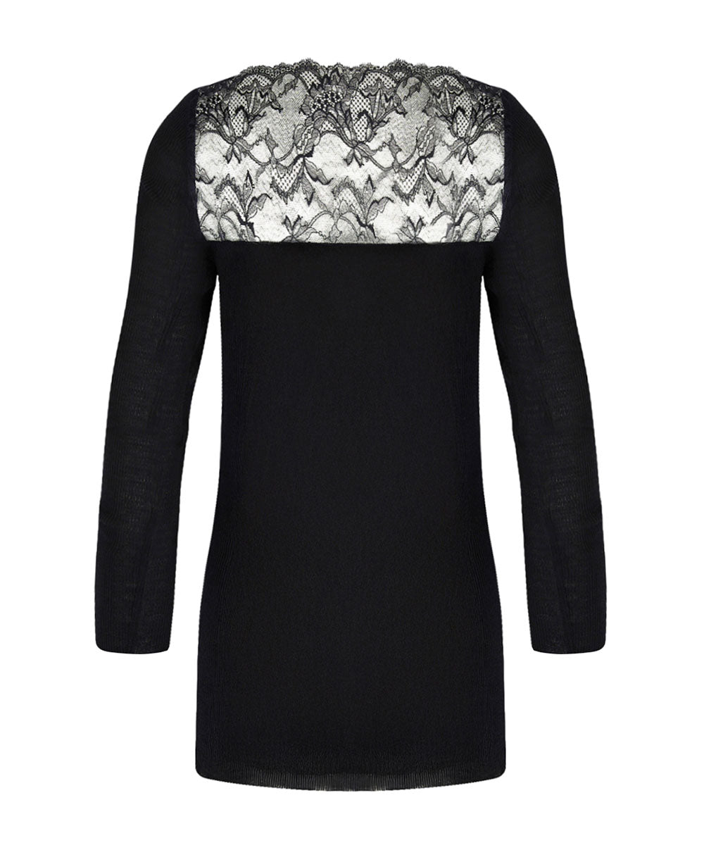 Top manches longues laine et soie bien-être Charme Secret noir Lise Charmel ANJ2133-CN 13