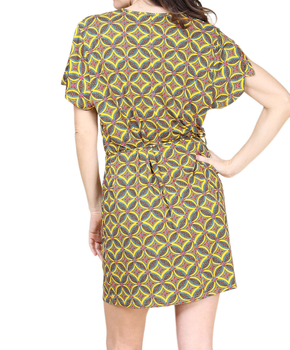 Tunique de plage La Muse Africa jaune Antigel Bain ESB4456-JA