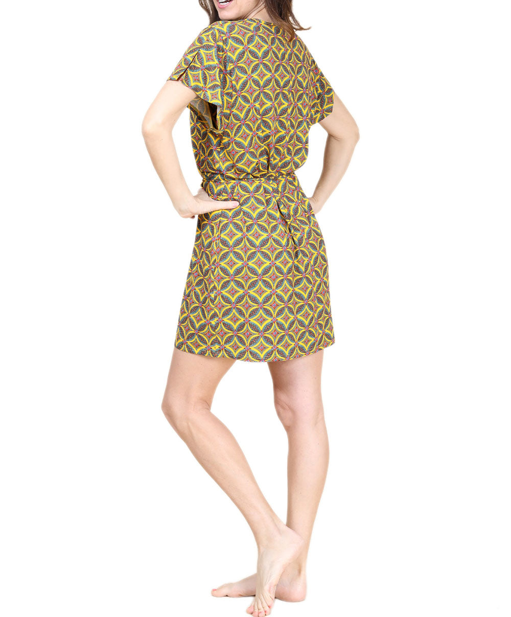 Tunique de plage La Muse Africa jaune Antigel Bain ESB4456-JA