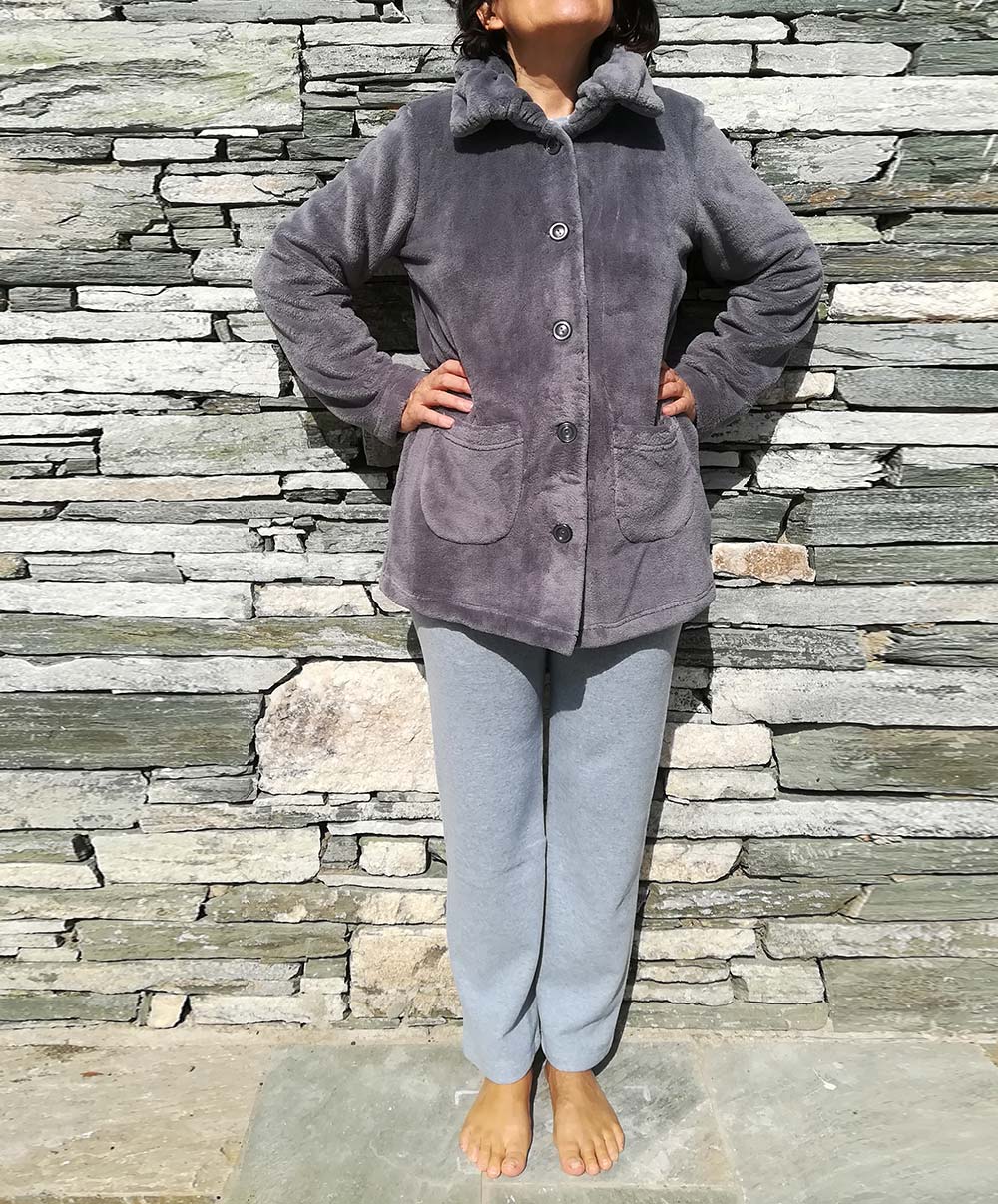 Veste d'intérieur en fausse fourrure Cosy23 Canat gris