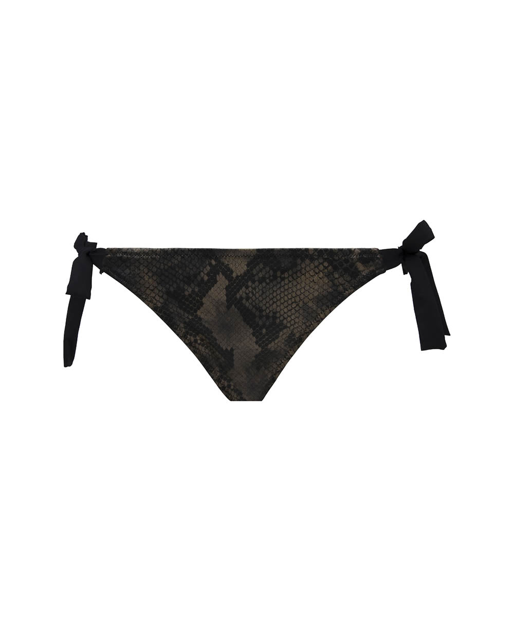 Bas de maillot de bain bikini à nouettes  La rebelle chic Python or Antigel Bain EBB0125-PO