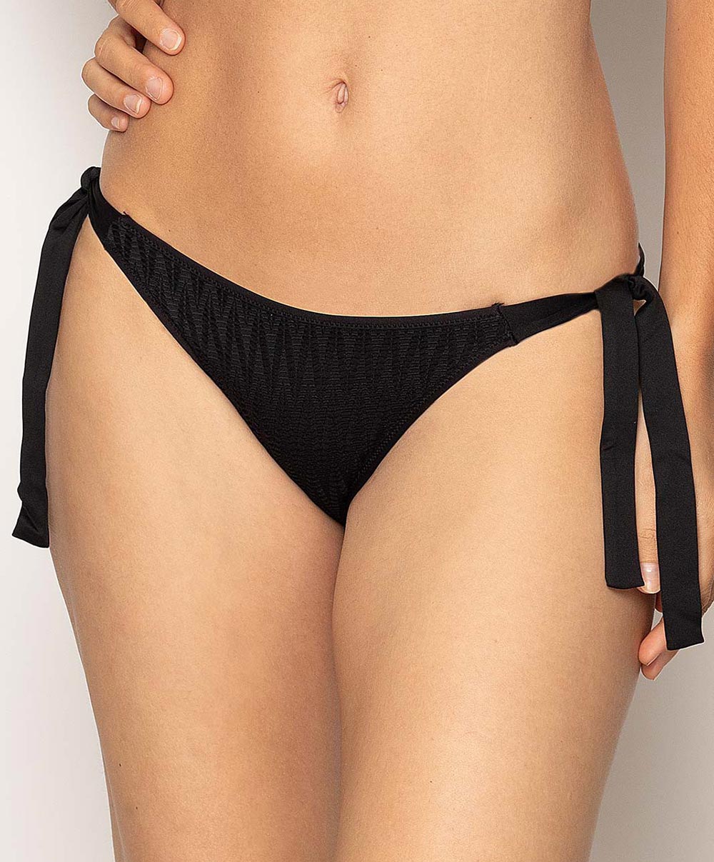 Maillot de bain slip à nouettes bikini La La Antigel noir Antigel Bain EBA0172-NO