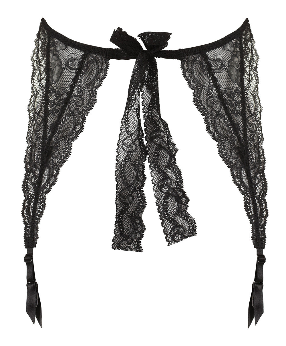 Soutien-gorge-Triangle-Porte-jarretelles-Noir-Boîte-à-Désir-Aubade-Face-P092 noir et blanc