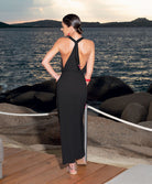 Robe de plage longue sans manches La Muse Bohème azur Antigel Bain ESB1136-NO