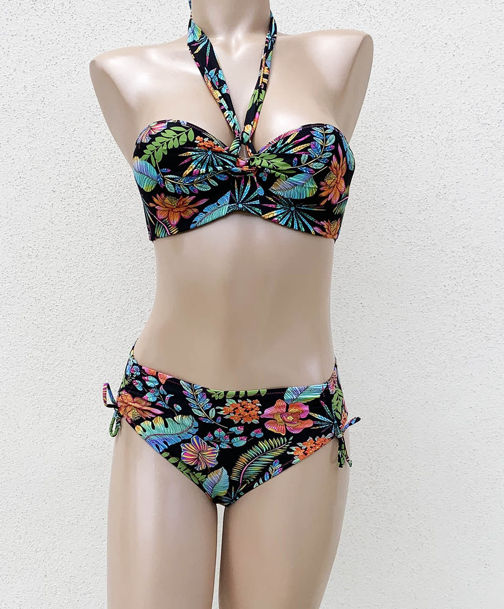 Bas de maillot de bain slip à coulisses La tropicale Noir Antigel Bain FBA0662-NT