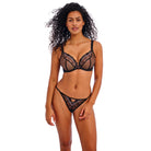 Soutien-gorge décolleté plongeant armature Freya Loveland land Boudoir noir AA401002-BOR