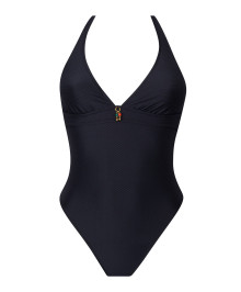 One-piece Swimsuit and Slimming : One piece swimsuit neck tie no wires