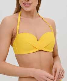 SWIMWEAR : Bandeau bra swim bikini top with moulded cups