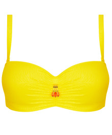SWIMMING SUITS : Plus size bandeau bra swimwear bikini top with moulded cups