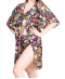Robe de plage kimono La Muse en Fleurs bouquet radieux noir Antigel Bain ESB2830 BR 4