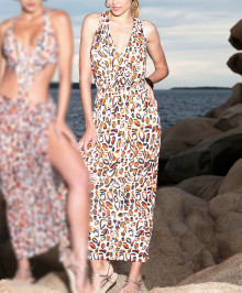 Beach Outfits & Dresses  : Long high neck beach dress