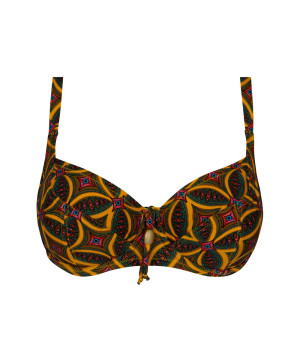 Half-cup swimsuit bra plus size La Muse Africa yellow multicolored
