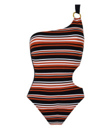 One-piece Swimsuit and Slimming : Asymmetrical one-piece swimsuit one shoulder