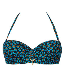 Bikini Tops : Bandeau bra swimwear bikini top with moulded cups