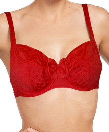 Demi-cup swimsuit bra La Fashion Vague red