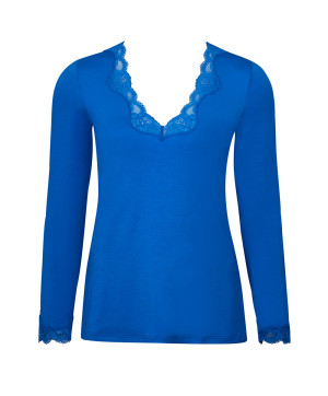 T shirt manches longues col V Antigel de Lise Charmel Simply Perfect bleu cobalt ENA2006 SC 100